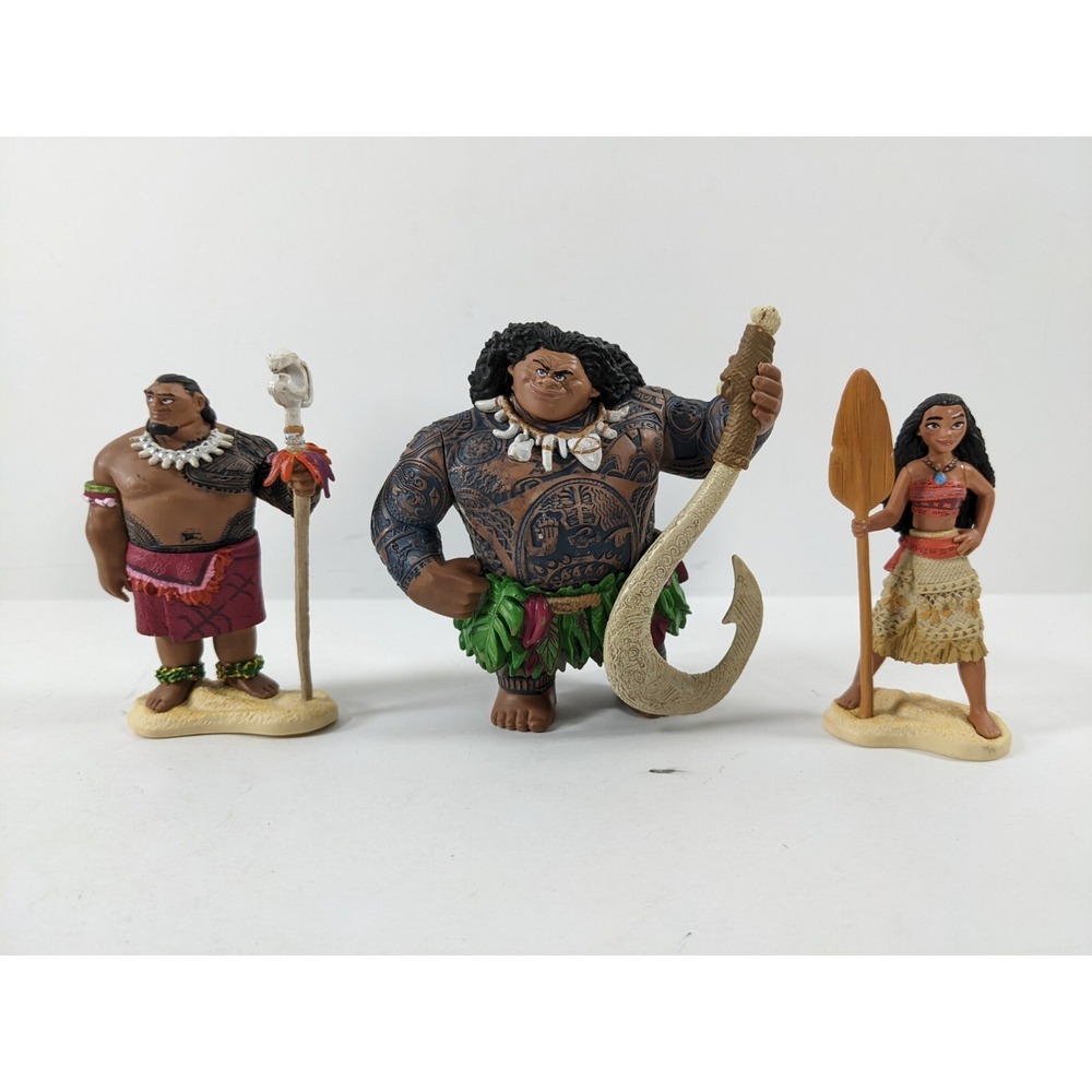 Set of 3 Disney Princess Moana Figures Figurines Cake Ornament Toy Doll 5-11cm
